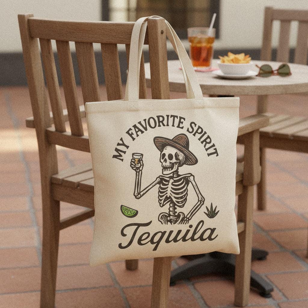 My Favorite Spirit Tequila PNG, Funny Skeleton Tequila Shirt - 300 DPI