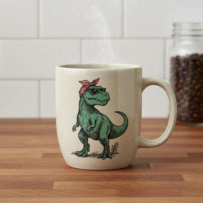 Retro T-Rex PNG, Bandana Dinosaur - 300 DPI Design for T-Shirt