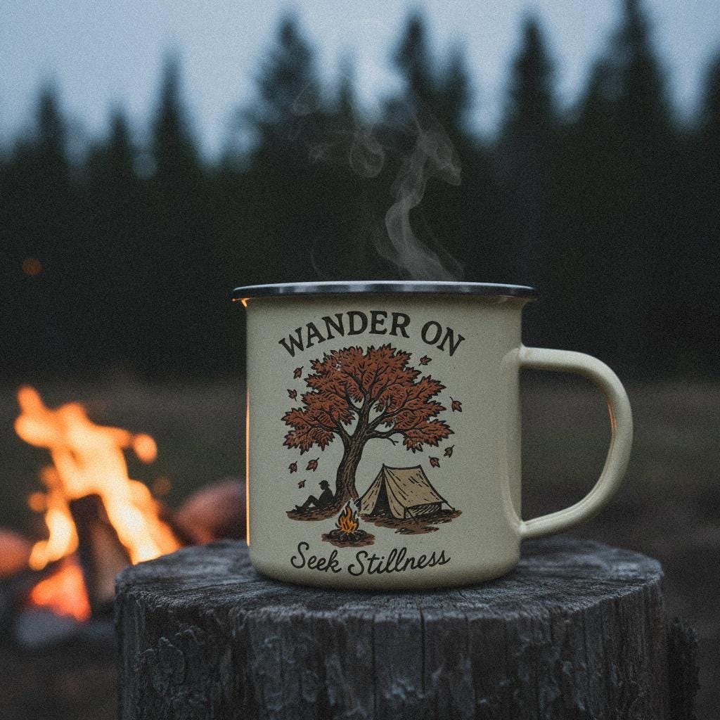 Wander On Seek Stillness PNG, Camping Digital Download - 300 DPI Design