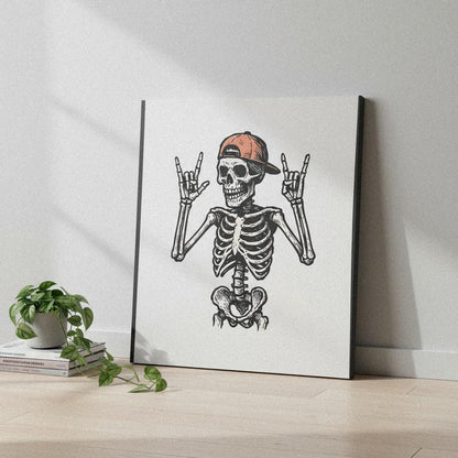 Rock On Skeleton PNG, Digital Download - 300 DPI Design for T-Shirt