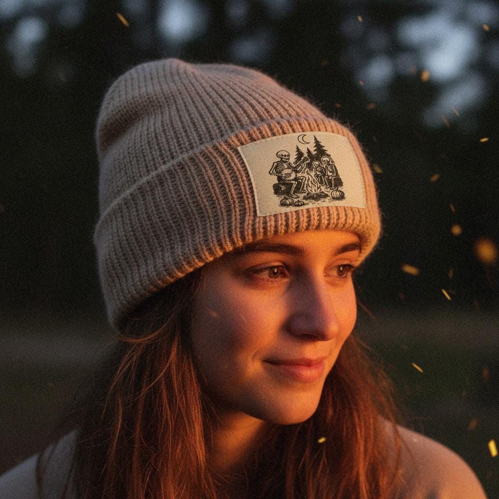 Skeleton Campfire Banjo PNG, Digital Download - 300 DPI Design for T-Shirt