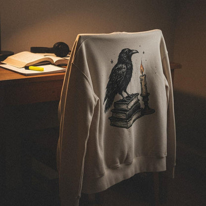 Raven On Books PNG, Vintage Crow Illustration - 300 DPI Design for T-Shirt