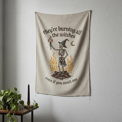 They’re Burning All the Witches PNG, So Light Me Up Quote Skeleton Shirt