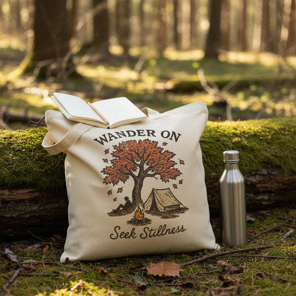 Wander On Seek Stillness PNG, Camping Digital Download - 300 DPI Design