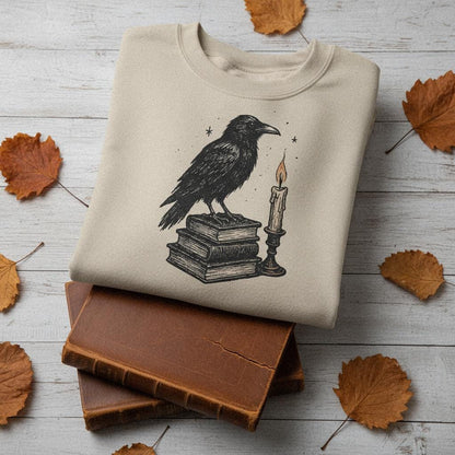Raven On Books PNG, Vintage Crow Illustration - 300 DPI Design for T-Shirt