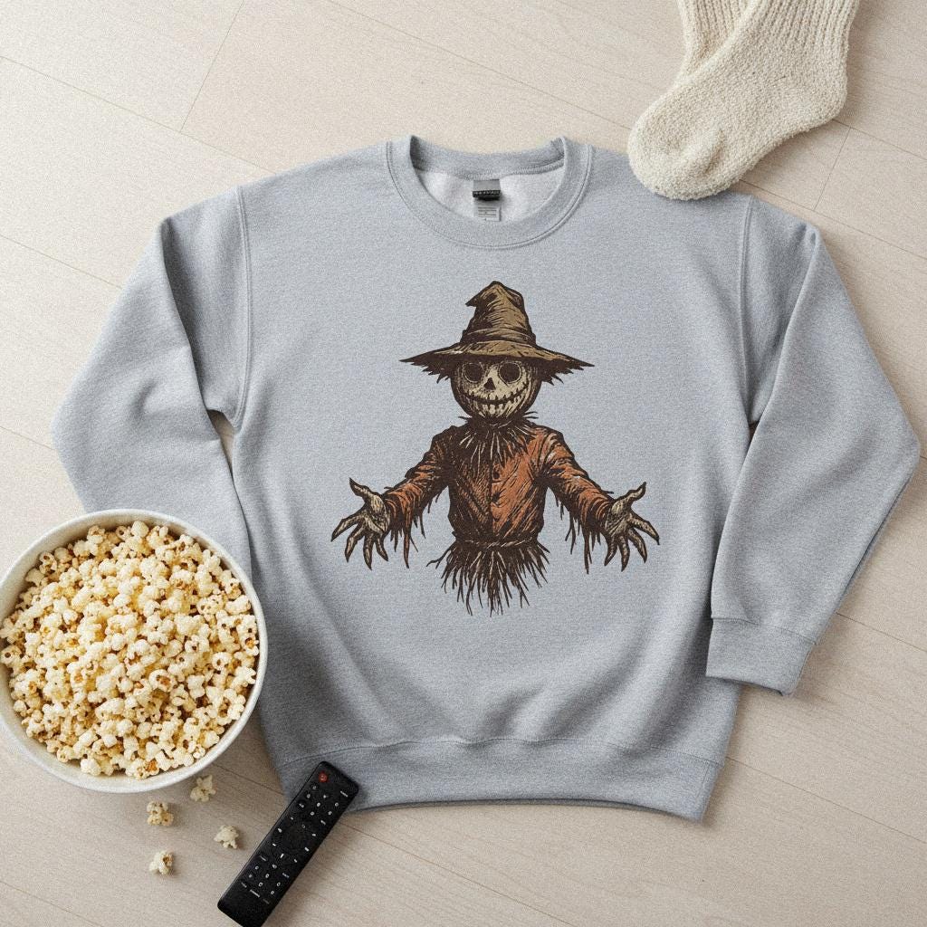 Creepy Scarecrow Halloween Art, Printable Shirt - 300 DPI Design for