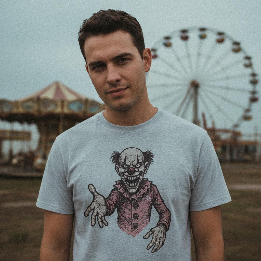 Creepy Clown Digital Download, Scary Horror Art - 300 DPI Design for