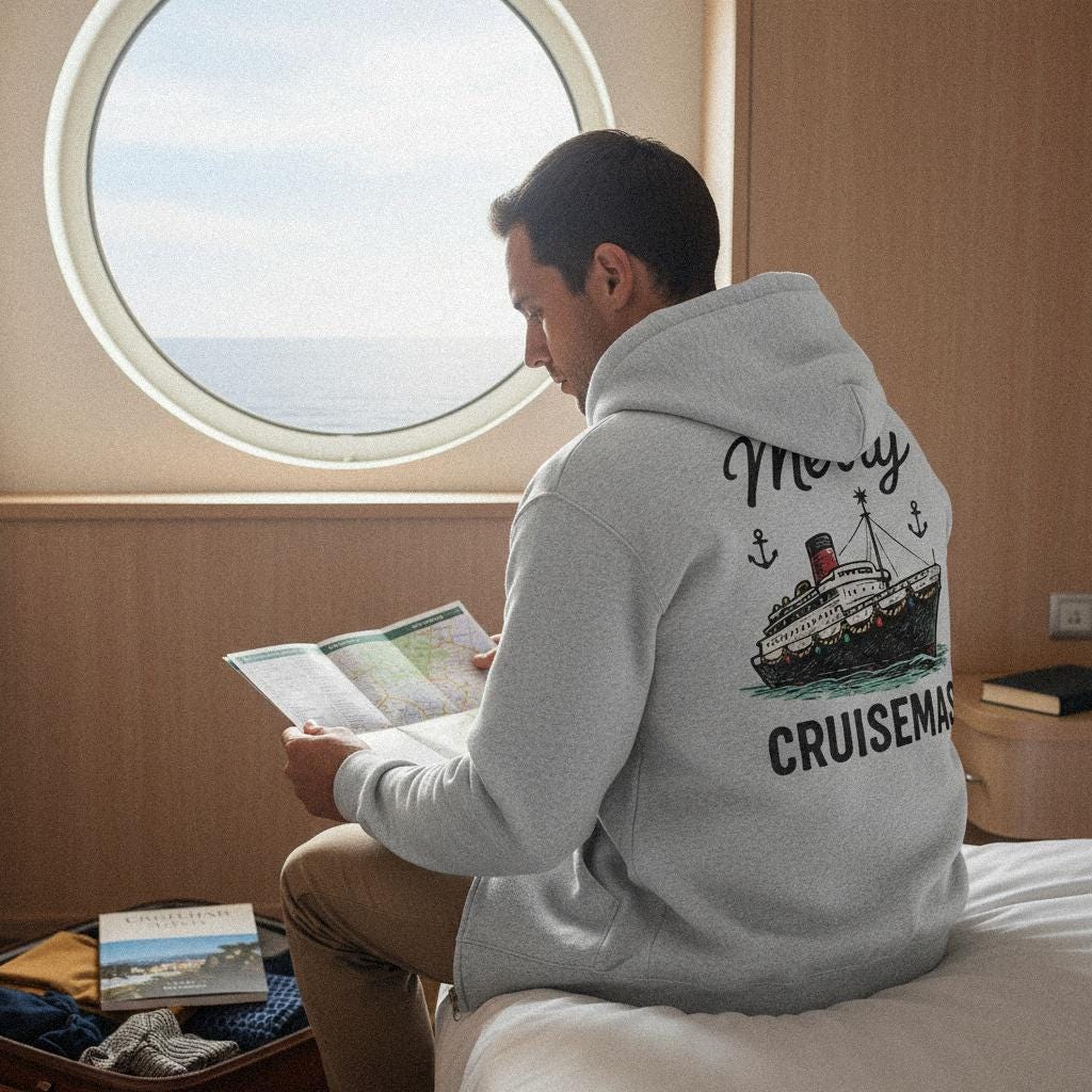 Merry Cruisemas PNG, Cruise Ship Christmas Design - 300 DPI Design for