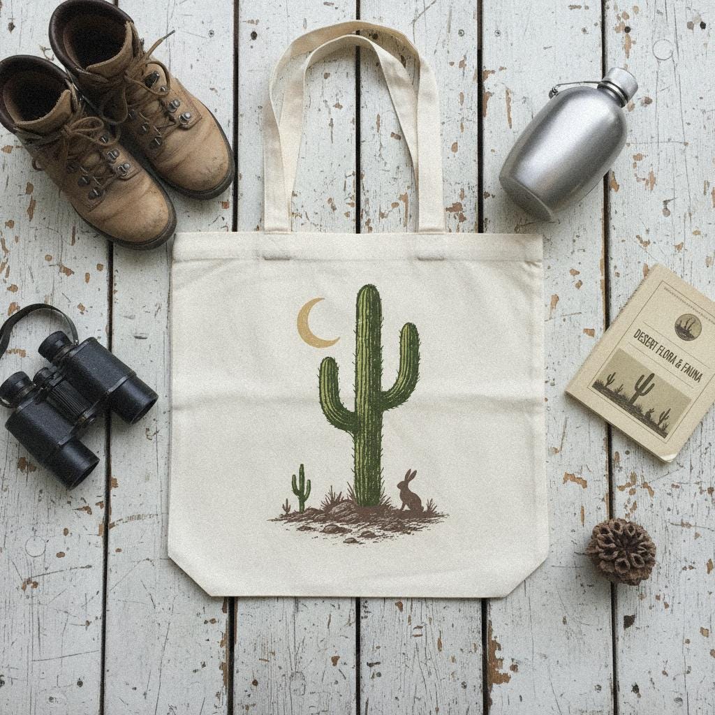 Cactus Moon PNG, Desert Rabbit Digital Print - 300 DPI Design for T-Shirt