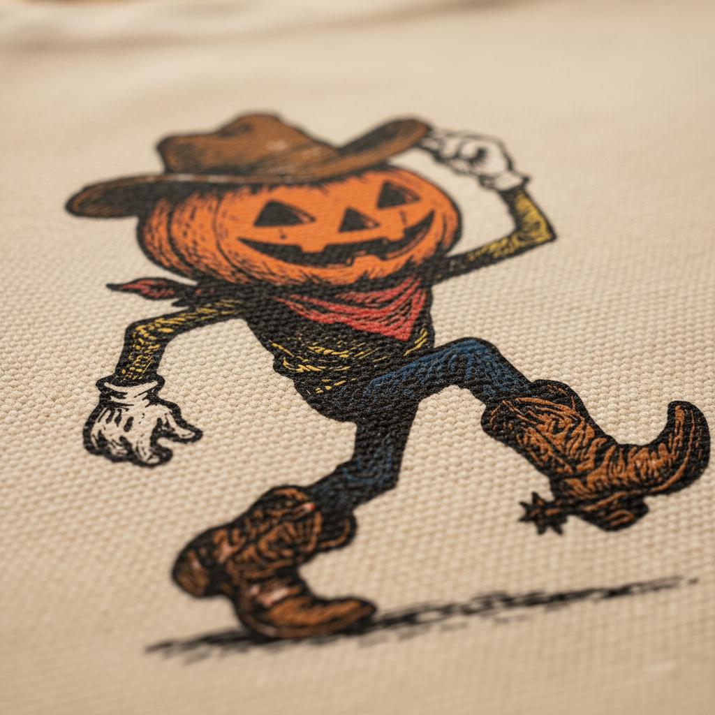 Pumpkin Cowboy PNG, Halloween Digital Download - 300 DPI Design for T-Shirt