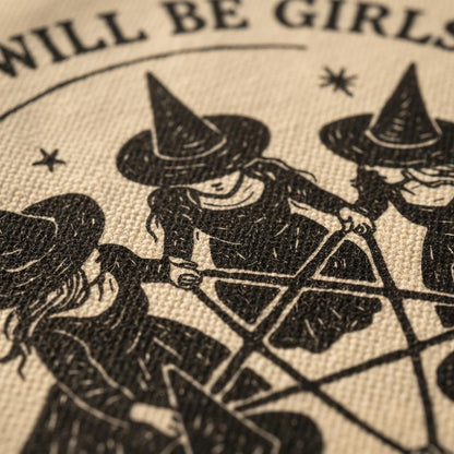 Girls Will Be Girls PNG, Witch Circle Clipart - 300 DPI Design for T-Shirt