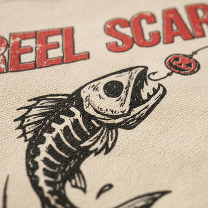 Reel Scared PNG, Skeleton Fishing Clipart - 300 DPI Design for T-Shirt