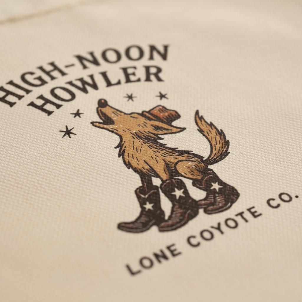 High-Noon Howler PNG, Lone Coyote Co Digital Download - 300 DPI Design