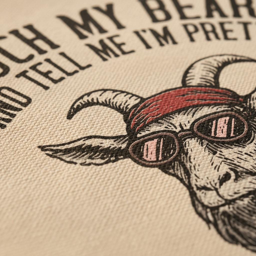 Touch My Beard And Tell Me I'm Pretty PNG, Goat Digital Download - 300