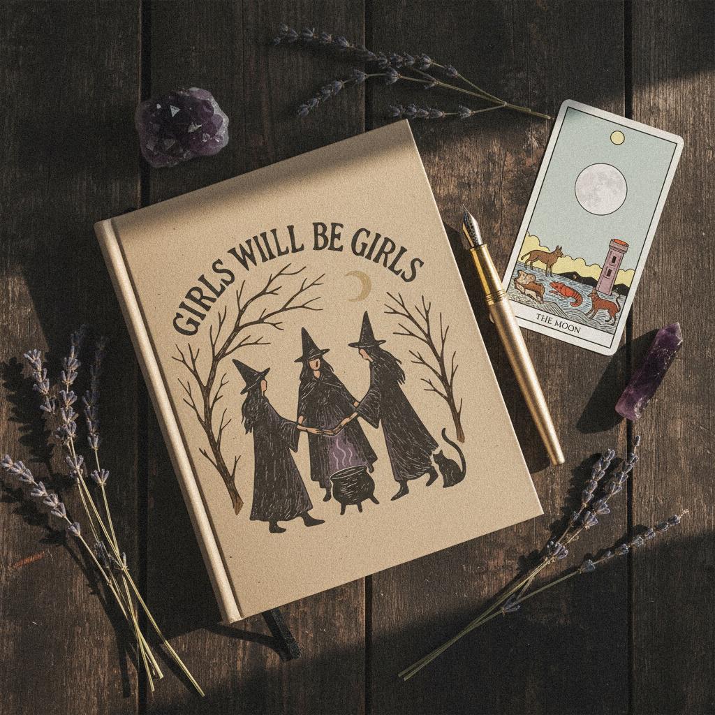 Girls Will Be Girls PNG, Witch Cauldron Digital Download - 300 DPI Design
