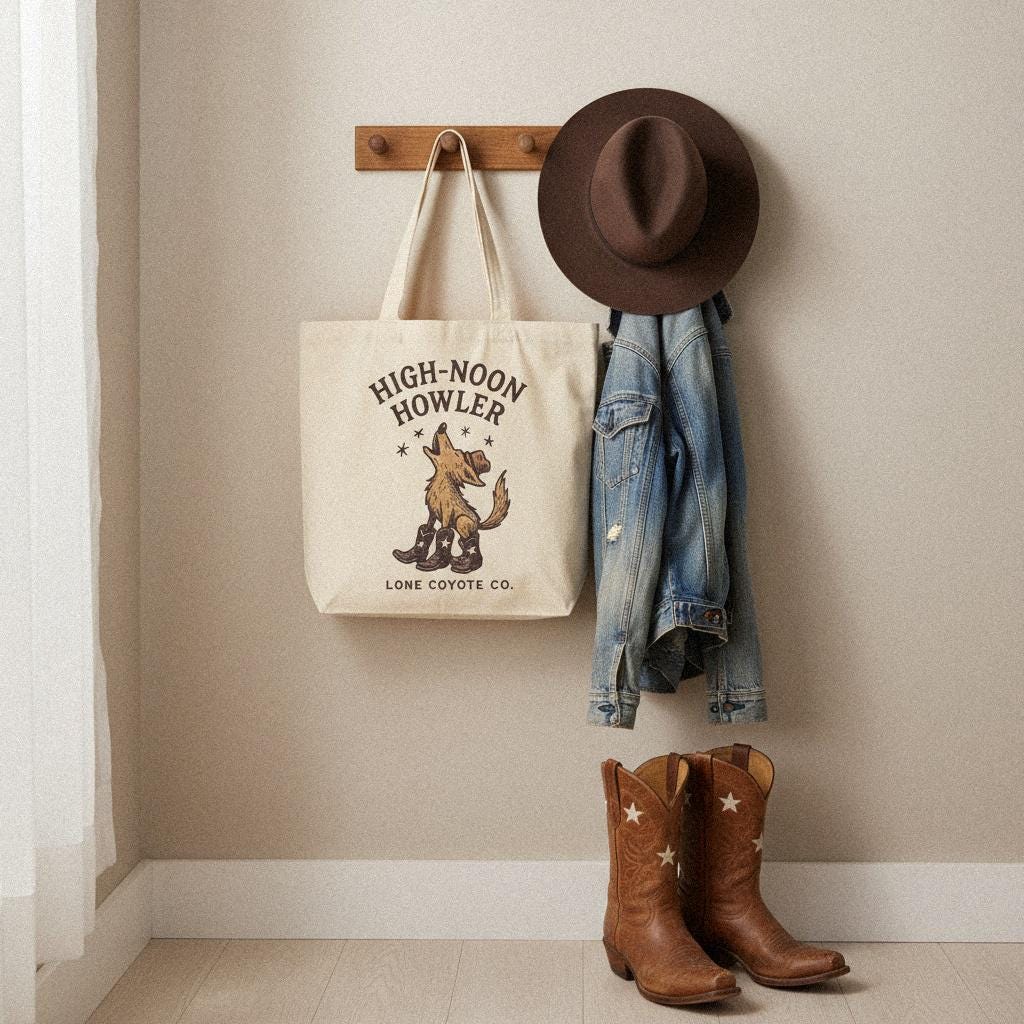 High-Noon Howler PNG, Lone Coyote Co Digital Download - 300 DPI Design