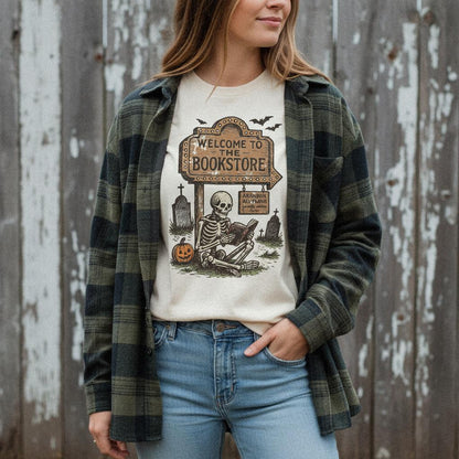 Welcome To The Bookstore PNG, Skeleton Reading Digital Download - 300 DPI