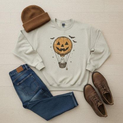 Halloween Pumpkin Balloon PNG, Cute Ghost Digital Download - 300 DPI