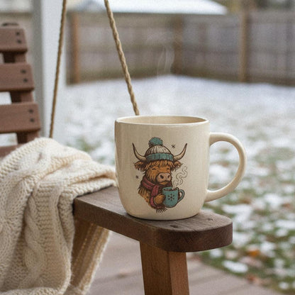 Highland Cow PNG, Cozy Winter Animal Art - 300 DPI Design for T-Shirt