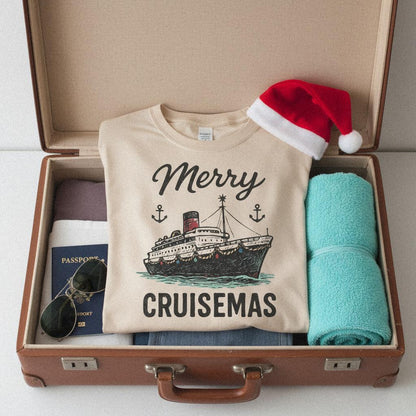 Merry Cruisemas PNG, Cruise Ship Christmas Design - 300 DPI Design for