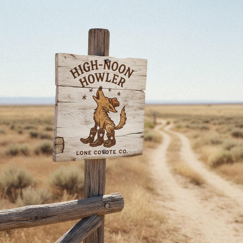 High-Noon Howler PNG, Lone Coyote Co Digital Download - 300 DPI Design