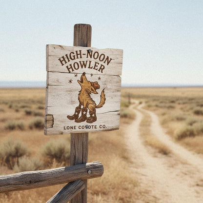 High-Noon Howler PNG, Lone Coyote Co Digital Download - 300 DPI Design