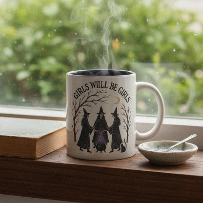 Girls Will Be Girls PNG, Witch Cauldron Digital Download - 300 DPI Design