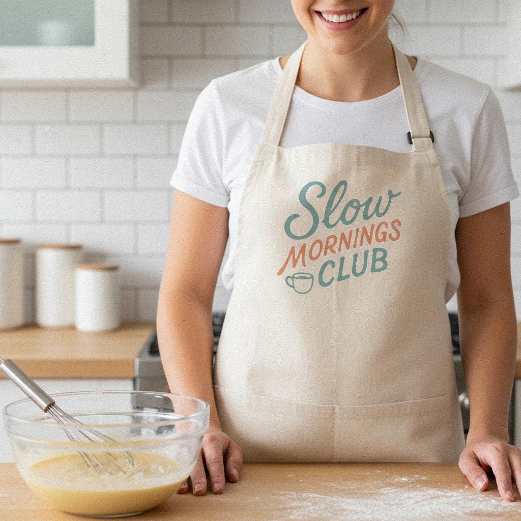 Slow Mornings Club PNG, Coffee Lover Digital Download - 300 DPI Design