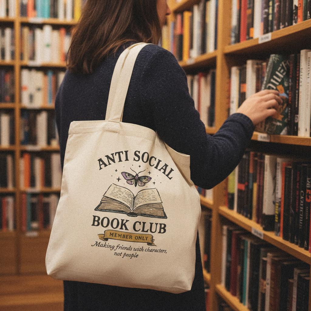 Anti Social Book Club PNG, Book Lover Digital Download - 300 DPI Design