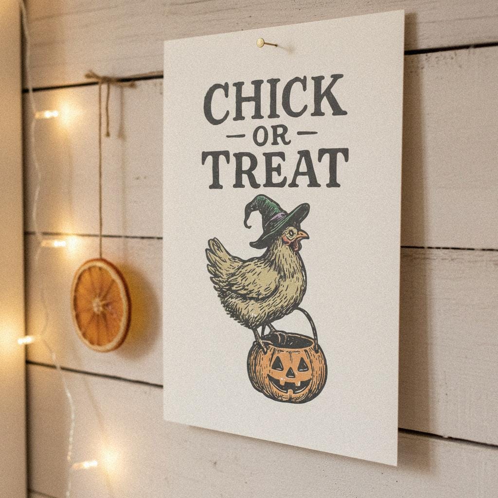 Chick Or Treat PNG, Halloween Chicken Shirt - 300 DPI Design for T-Shirt