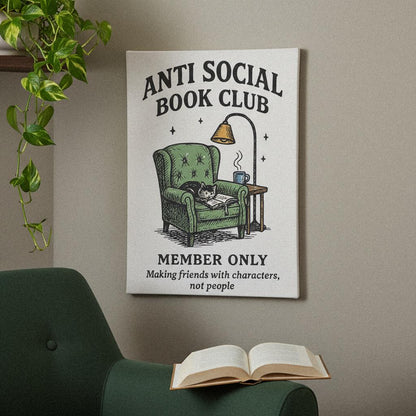 Anti Social Book Club PNG, Member Only Printable - 300 DPI Design for
