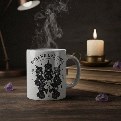 Girls Will Be Girls PNG, Witch Circle Clipart - 300 DPI Design for T-Shirt
