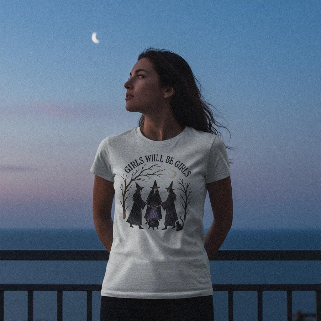 Girls Will Be Girls PNG, Witch Cauldron Digital Download - 300 DPI Design