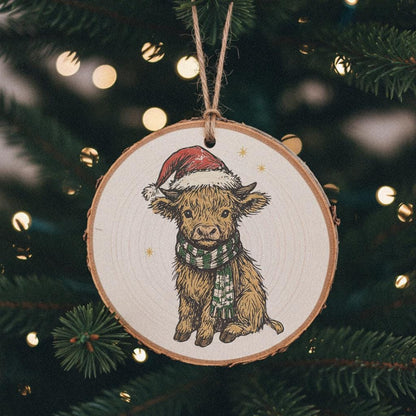 Highland Cow Christmas PNG, Cute Holiday Calf Digital Download - 300 DPI