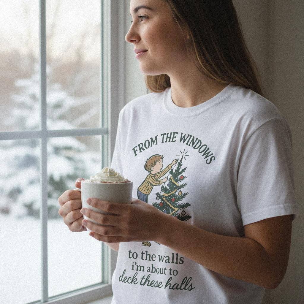 From The Windows to the Walls Deck These Halls PNG, Funny Christmas Shirt