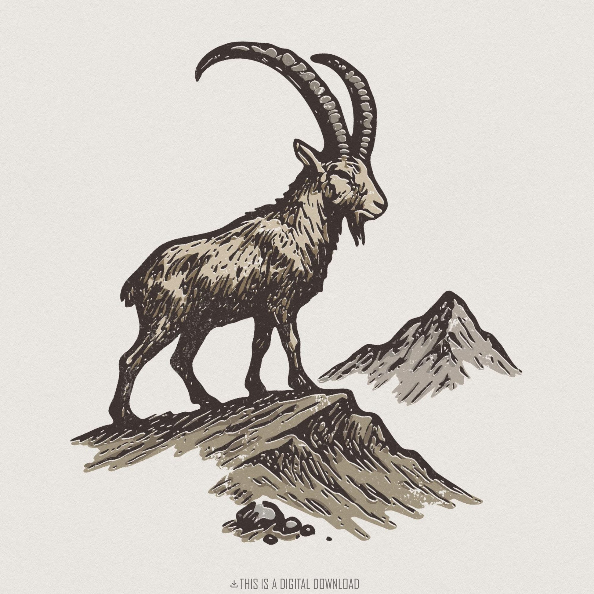 This Is A Digital Download PNG, Mountain Goat PNG Art - 300 DPI Design
