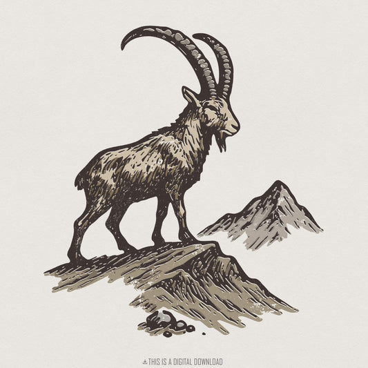 This Is A Digital Download PNG, Mountain Goat PNG Art - 300 DPI Design
