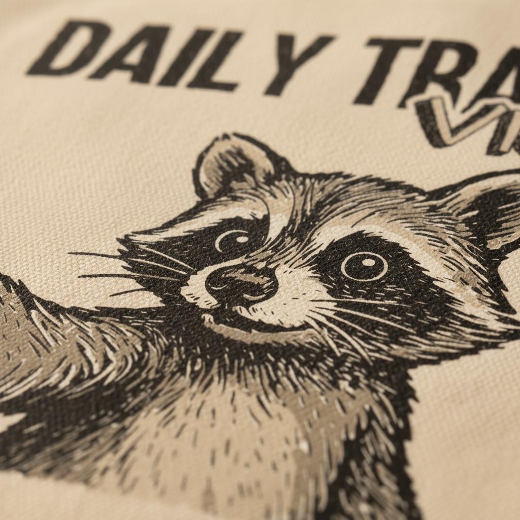 Daily Trash Vlog PNG, Funny Raccoon Shirt - 300 DPI Design for T-Shirt