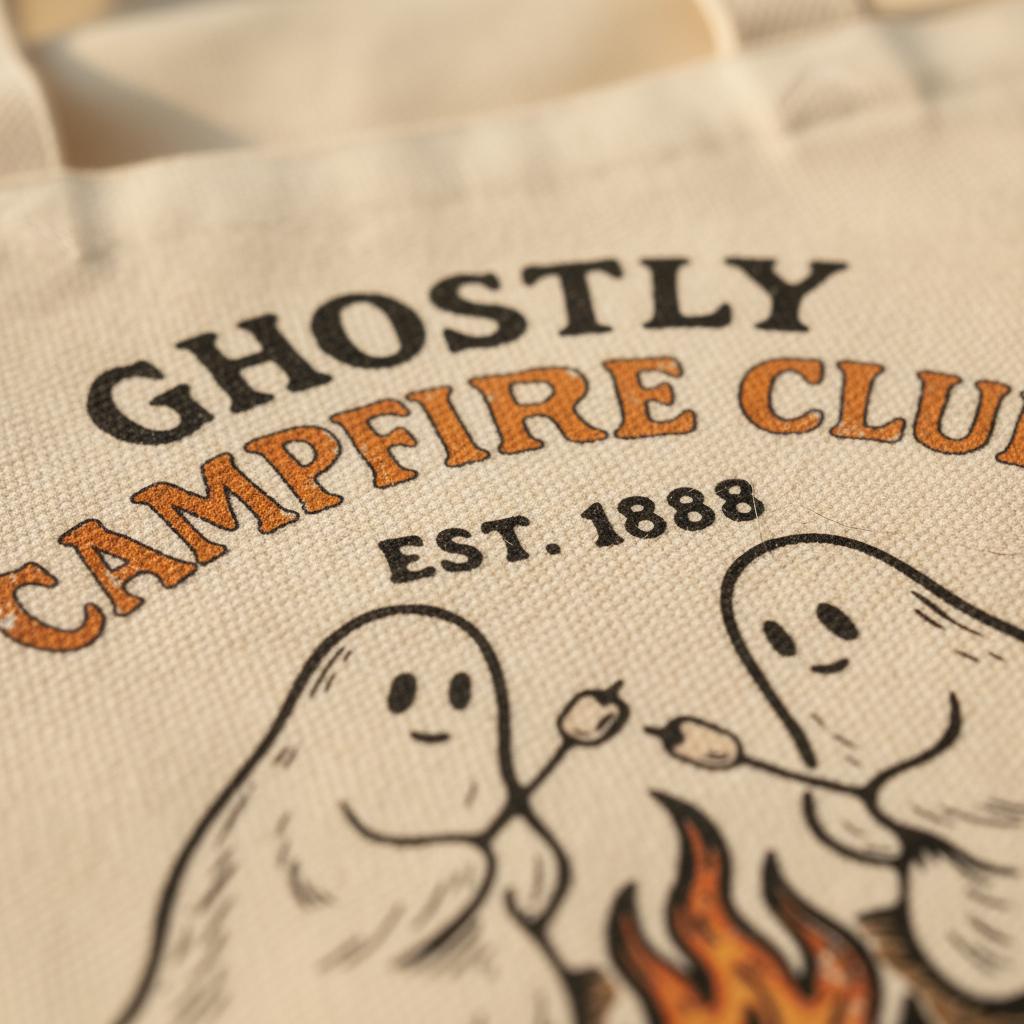 Ghostly Campfire Club PNG, Vintage Halloween Shirt - 300 DPI Design for