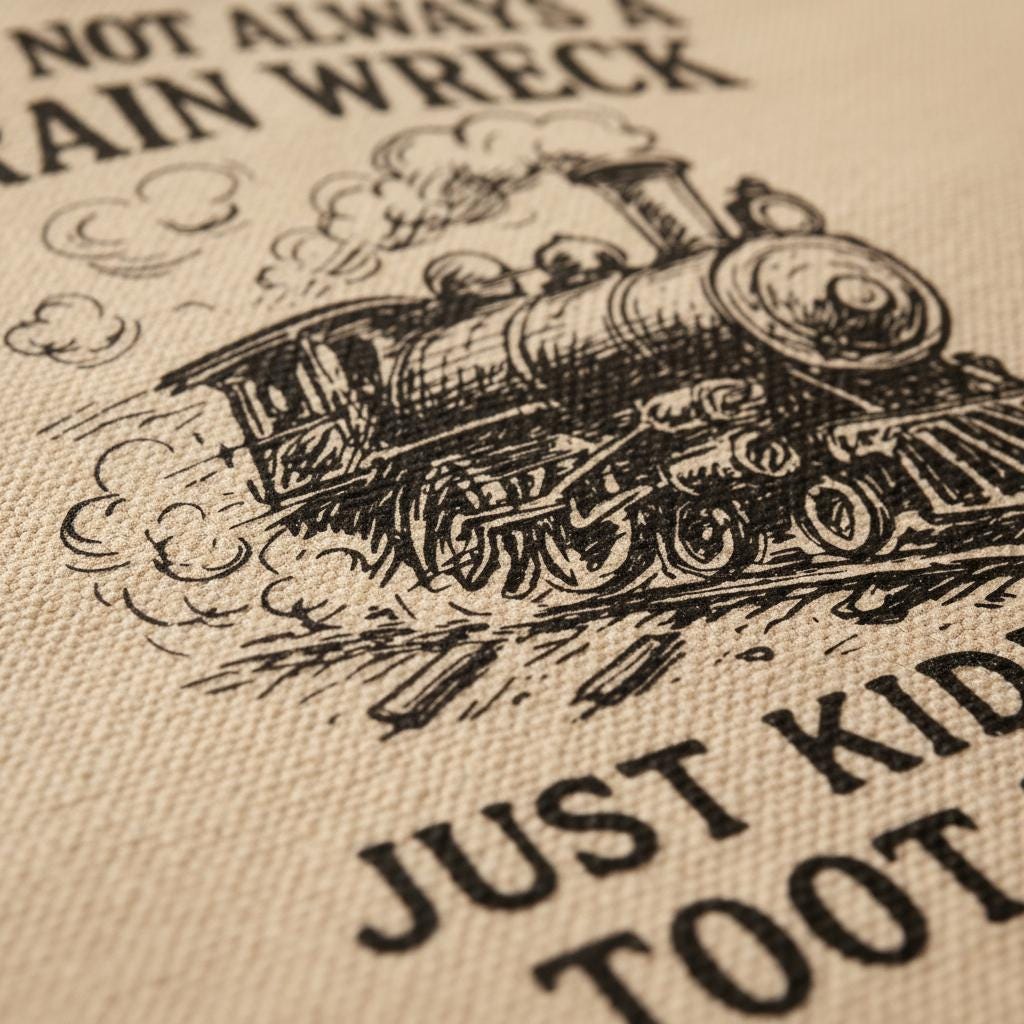 I'm Not Always A Train Wreck PNG, Just Kidding Toot Toot - 300 DPI Design