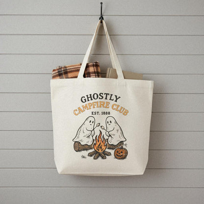 Ghostly Campfire Club PNG, Vintage Halloween Shirt - 300 DPI Design for
