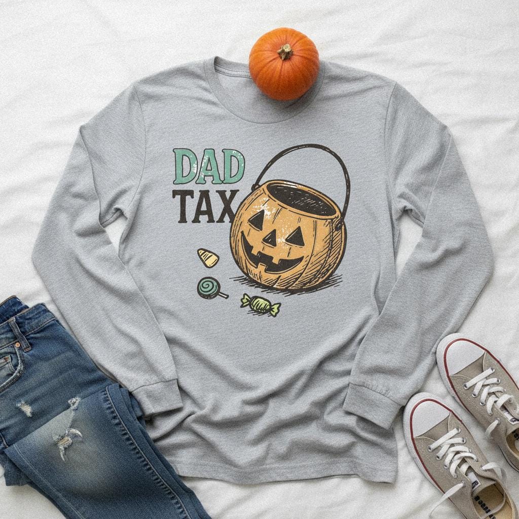 Dad Tax PNG, Funny Halloween Candy Bucket Shirt - 300 DPI Design for