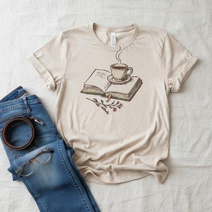 Open Book And Coffee PNG, Cozy Reading Digital Download - 300 DPI Design