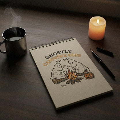 Ghostly Campfire Club PNG, Vintage Halloween Shirt - 300 DPI Design for