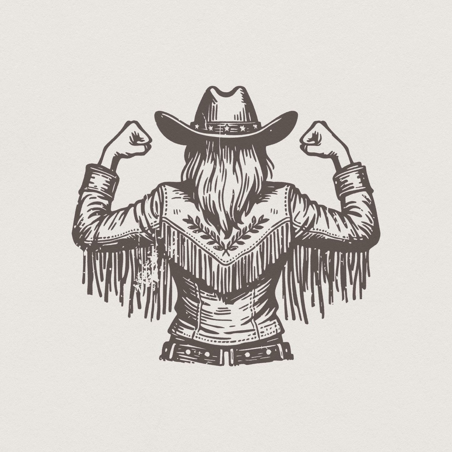 Empowered Cowgirl PNG, Strong Female Western Art - 300 DPI Design for