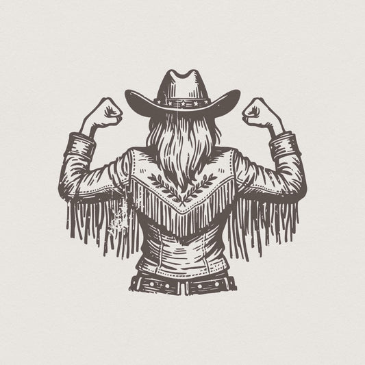 Empowered Cowgirl PNG, Strong Female Western Art - 300 DPI Design for
