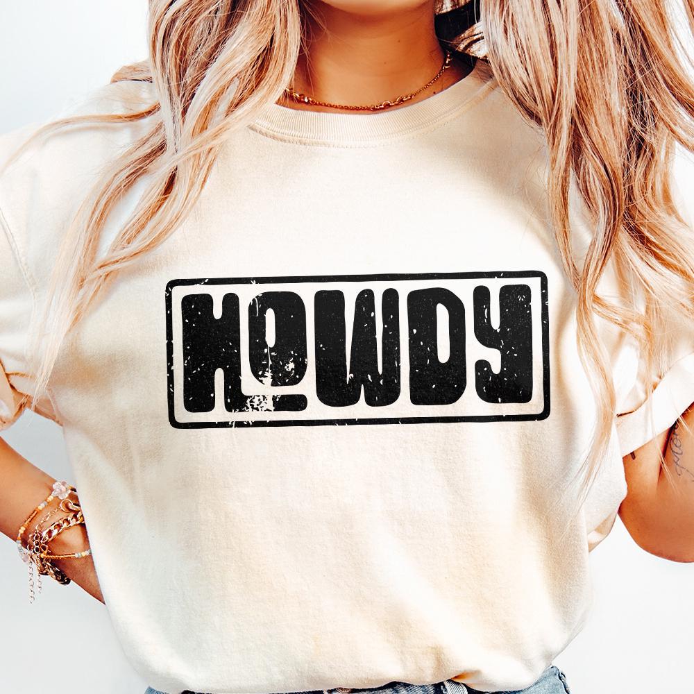 Howdy Typography PNG, Vintage Western Greeting - 300 DPI Design for T-Shirt
