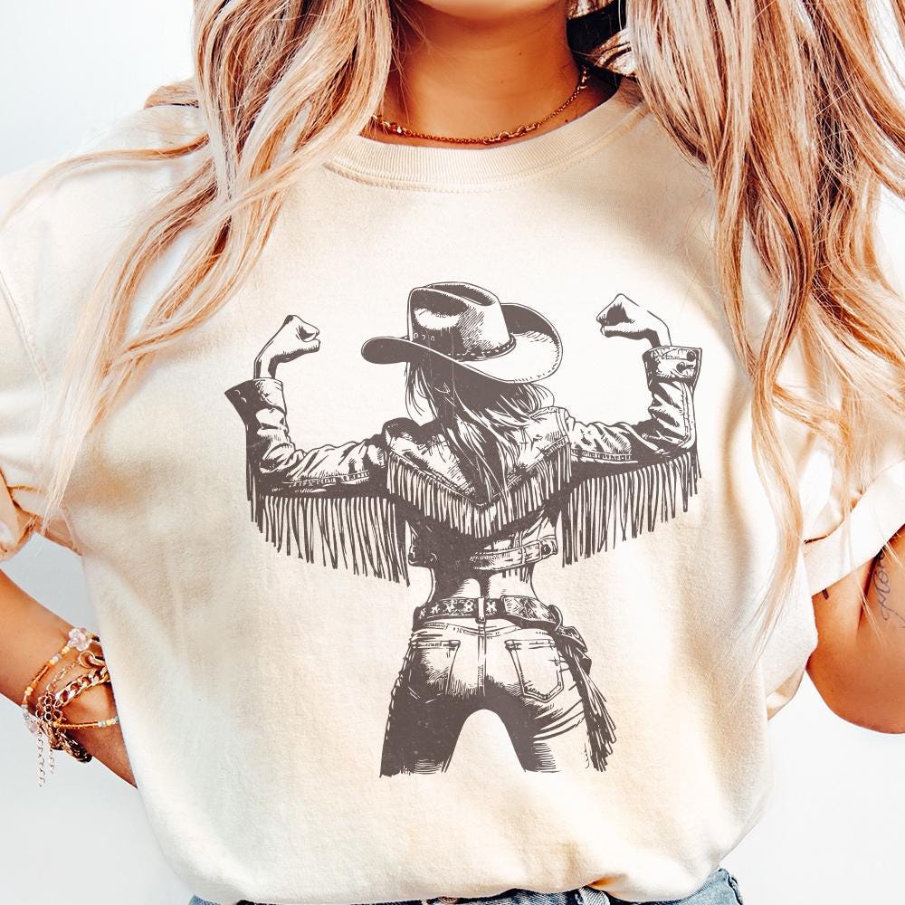 Cowgirl PNG, Vintage Style PNG - 300 DPI Design for T-Shirt