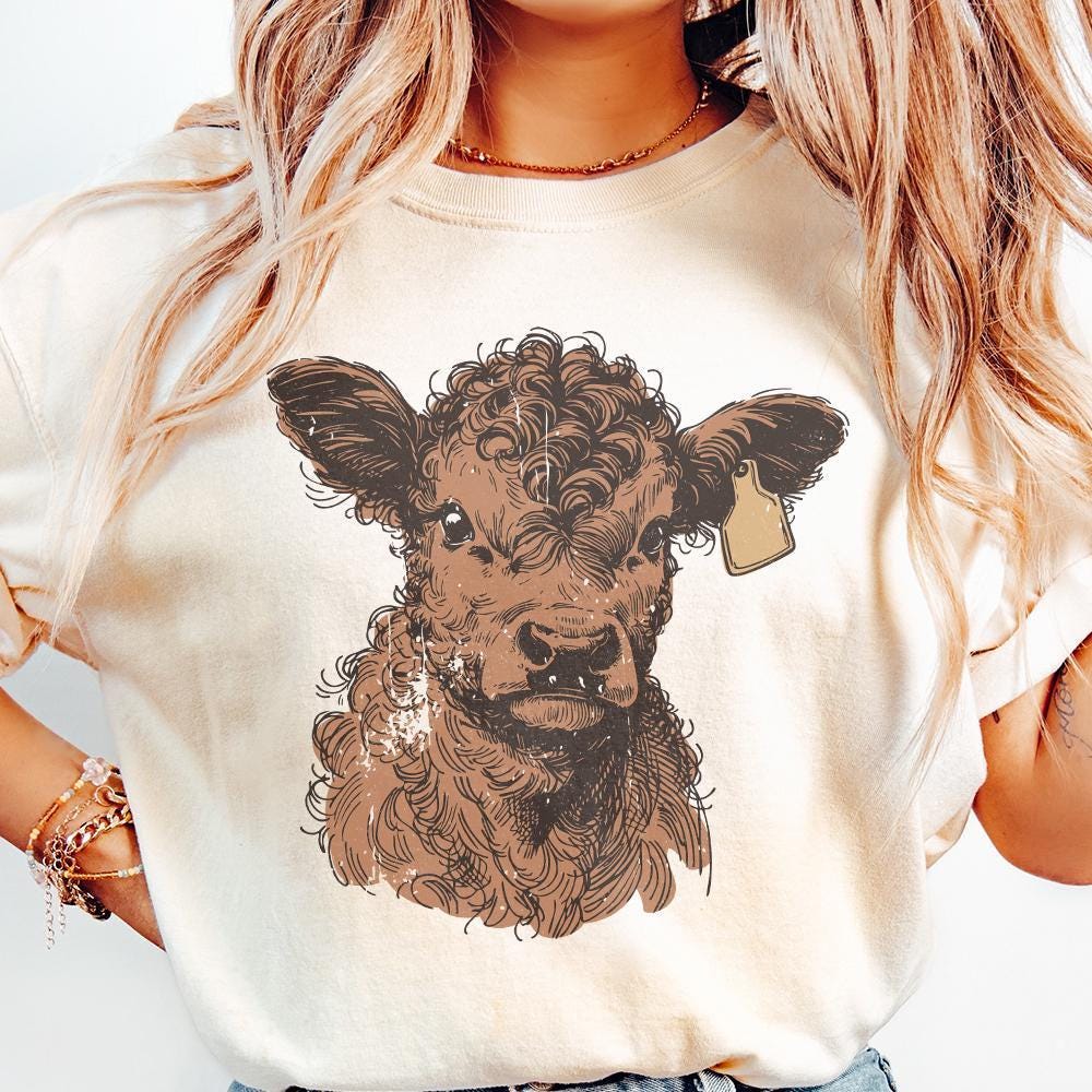 Highland Cow PNG, Desert Western png - 300 DPI Design for T-Shirt