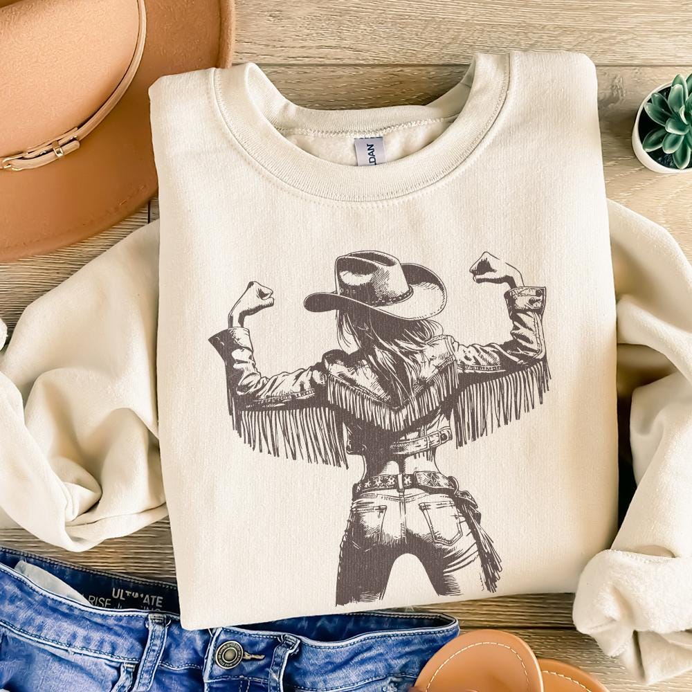 Cowgirl PNG, Vintage Style PNG - 300 DPI Design for T-Shirt